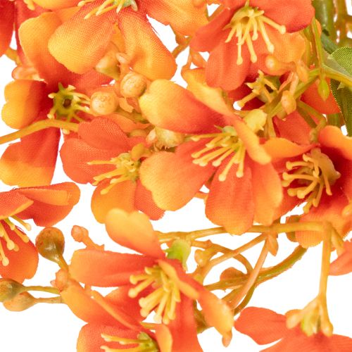 Ramo di orchidea artificiale arancione in filigrana, decorazione per la stanza, 110 cm, 3 pezzi | Floristik24.it