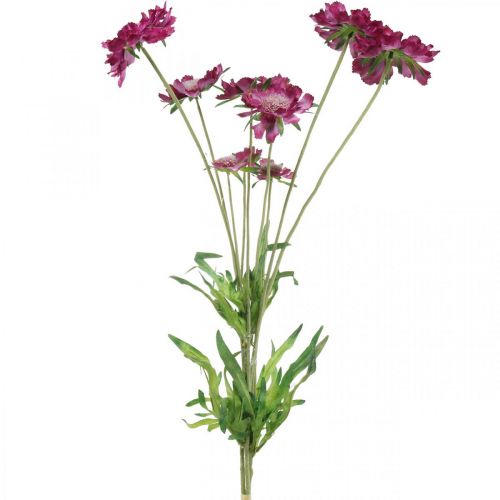 Scabious fiore artificiale rosa fiore estivo H64cm mazzo di 3 pezzi