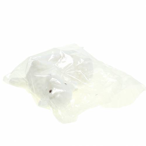 Floristik24 Agnello pasquale per decorazioni sdraiato floccato bianco A15cm