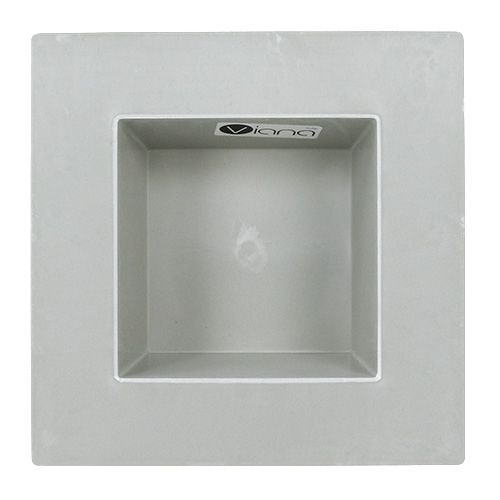 Floristik24 Ciotola quadrata grigia 20cm x 20cm, 1pz