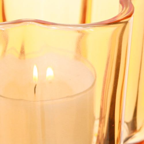 Prodotto Portacandele in vetro Fiore Arancione Ø7,5cm A6cm 6pz