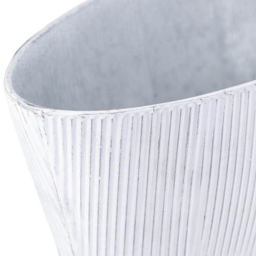 Prodotto Ciotola ovale in metallo bianco argento 32,5 cm/37 cm set da 2
