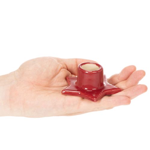 Portacandele a forma di stella per candele affusolate, Avvento e Natale, 8 cm, 2 pezzi | Floristik24.it