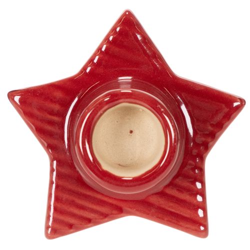 Portacandele a forma di stella per candele affusolate, Avvento e Natale, 8 cm, 2 pezzi | Floristik24.it