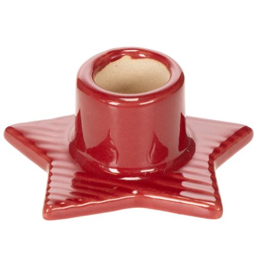 Portacandele a forma di stella per candele affusolate, Avvento e Natale, 8 cm, 2 pezzi | Floristik24.it