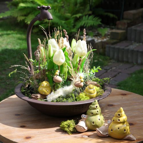 Prodotto Ciotola per piante, elemento decorativo ideale per esterni, con elemento di design a rubinetto, 36 cm