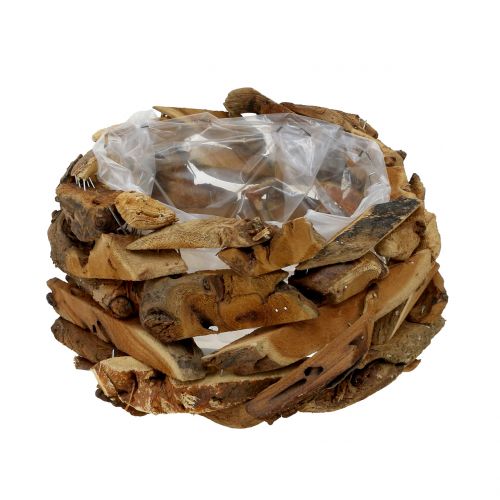 Floristik24 Ciotola pezzi di legno natura Ø28cm H16cm