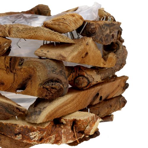 Floristik24 Ciotola pezzi di legno natura Ø28cm H16cm