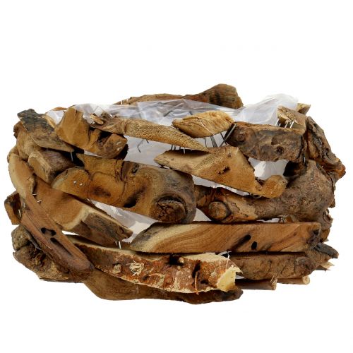 Floristik24 Ciotola pezzi di legno natura Ø28cm H16cm