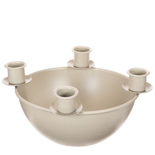 Portacandele con 4 supporti, corona d'Avvento moderna, beige, 15 cm acquistare | Floristik24.it