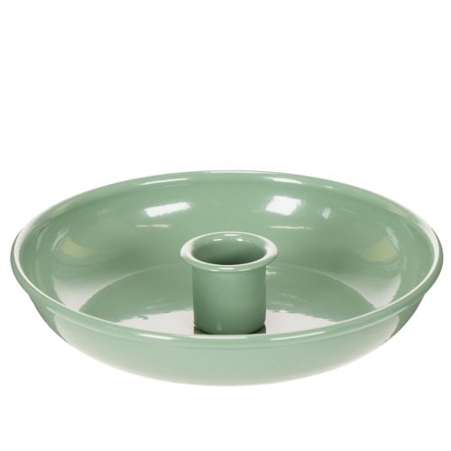 Candeliere decorativo in metallo verde, per candele affusolate, 13 cm