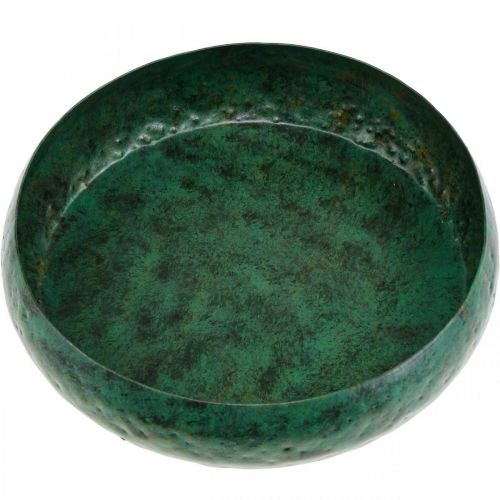 Floristik24 Ciotola decorativa verde antico Ciotola decorativa in metallo Ø25.5cm H6cm