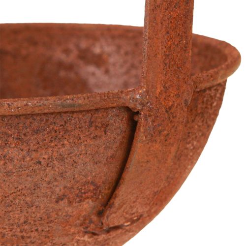 Floristik24 Ciotola per piantare mestolo decorativo ruggine Ø12cm 3 pezzi