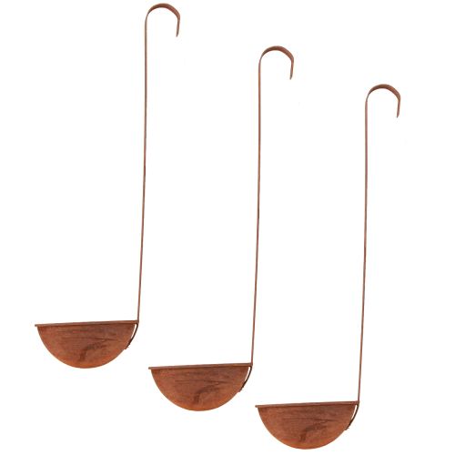 Floristik24 Ciotola per piantare mestolo decorativo ruggine Ø12cm 3 pezzi