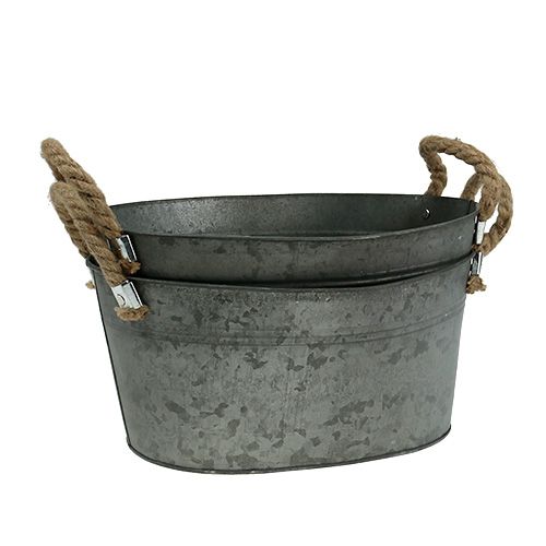 Floristik24 Ciotola ovale antica 28 x 17cm H12cm 2pz