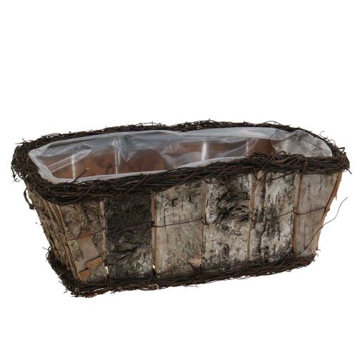 Prodotto Vaso per piante rettangolare in corteccia di betulla viti 36x18x14cm