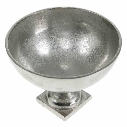 Floristik24 Ciotola con piede in metallo argentato Ø16cm decoro da tavola, aspetto antico