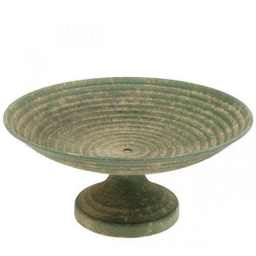 Floristik24 Ciotola con piede, ciotola decorativa, recipiente in metallo, aspetto antico, Ø26cm H12cm