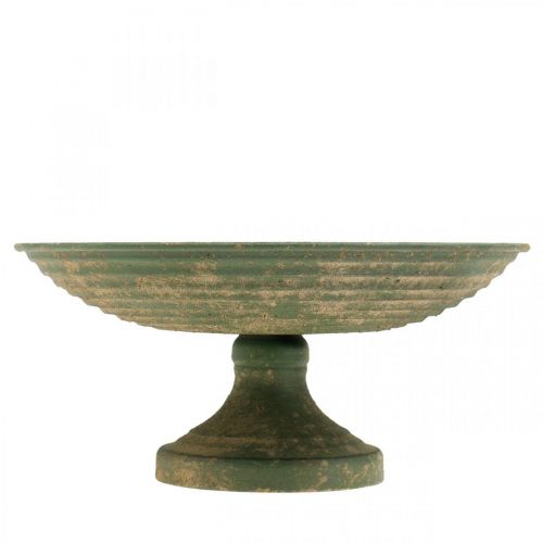 Floristik24 Ciotola con piede, ciotola decorativa, recipiente in metallo, aspetto antico, Ø26cm H12cm