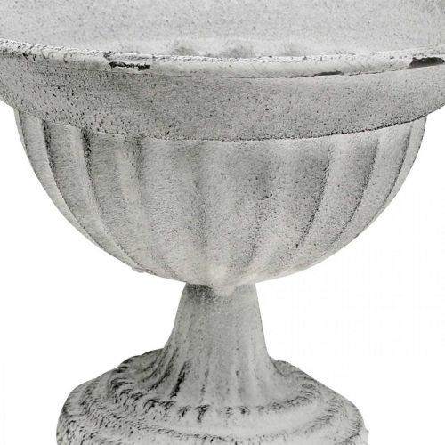 Floristik24 Coppa ciotola calice decorativo bianco in metallo Ø16 cm H11,5 cm