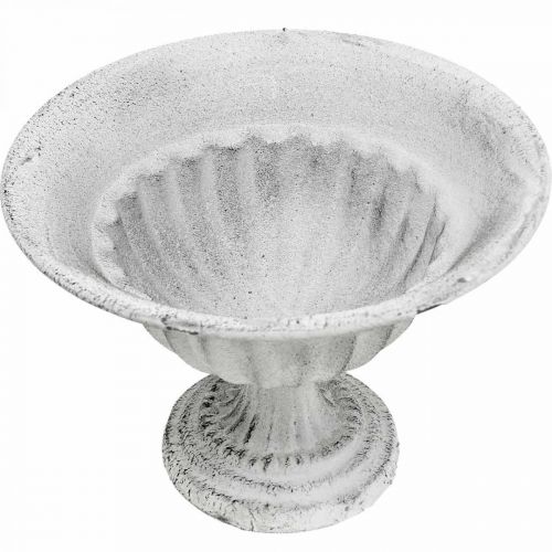 Floristik24 Coppa ciotola calice decorativo bianco in metallo Ø16 cm H11,5 cm