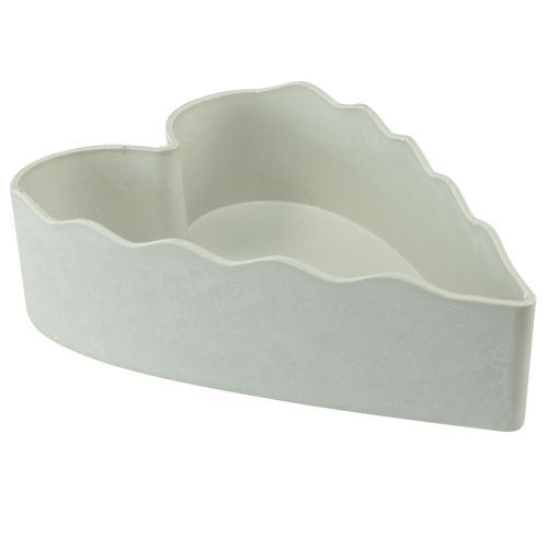 Prodotto Ciotola in plastica cuore per piante bianco grigio 21×14,5×5,5 cm