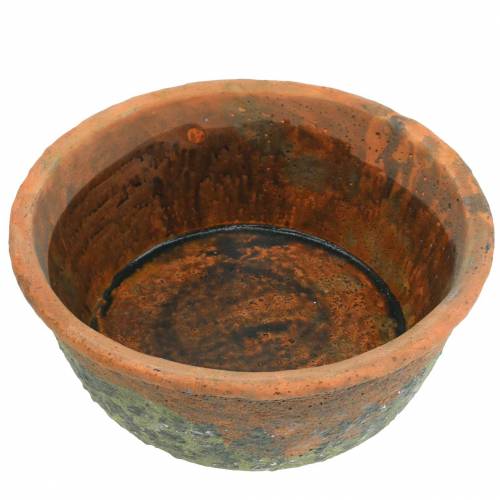 Floristik24 Portavaso fioriera vintage in argilla naturale Ø24,5cm H9,5cm