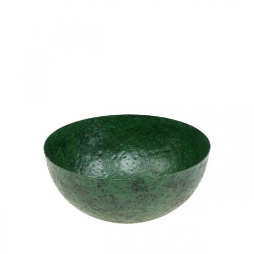 Ciotola decorativa in metallo verde decorazione della tavola vintage Ø21cm