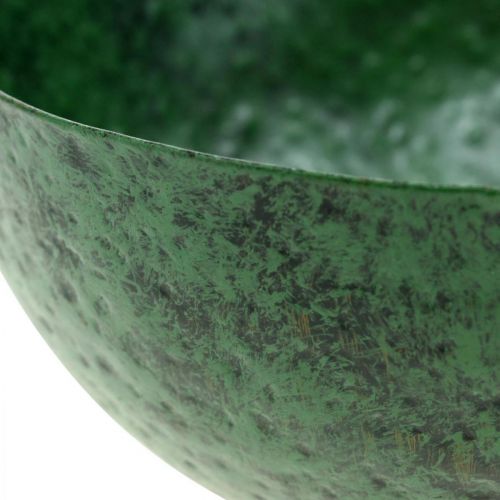 Floristik24 Ciotola decorativa in metallo verde decorazione della tavola vintage Ø21cm