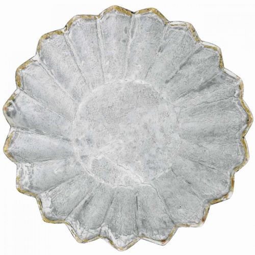 Floristik24 Stampo da forno decorativo in metallo, decorazione in metallo per piantare, stampi per dolci con bordo dorato Ø13 cm H3,5 cm