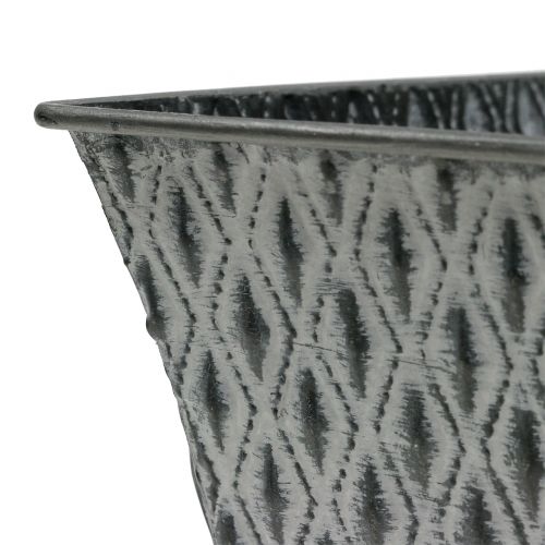 Prodotto Ciotola in zinco con motivo a diamante 30 cm × 18 cm H15 cm