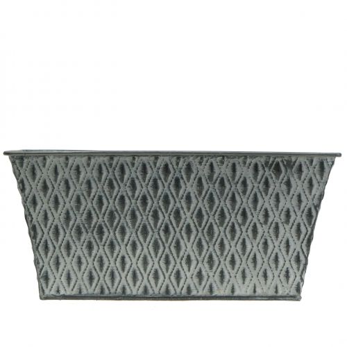 Prodotto Ciotola in zinco con motivo a diamante 30 cm × 18 cm H15 cm