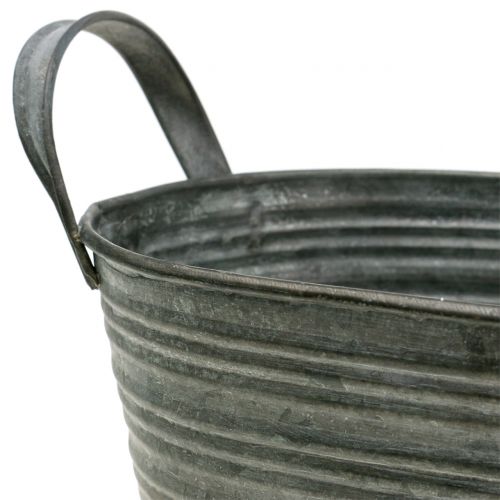 Floristik24 Vaso per fioriera in zinco 25 cm x 13,5 cm H12 cm