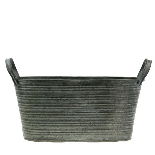 Floristik24 Vaso per fioriera in zinco 25 cm x 13,5 cm H12 cm