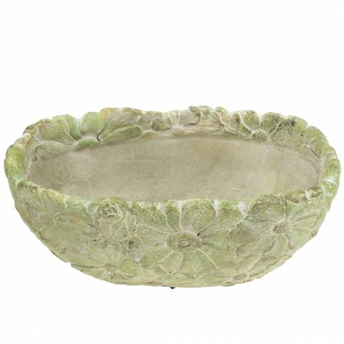 Floristik24 Portavasi ovale verde 22×11,5 cm H10 cm