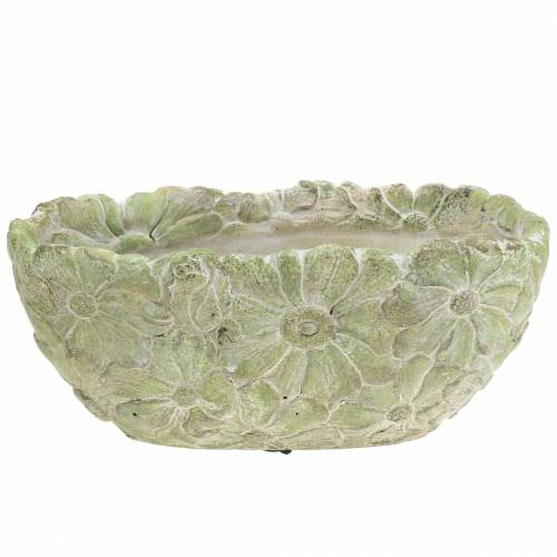 Floristik24 Portavasi ovale verde 22×11,5 cm H10 cm