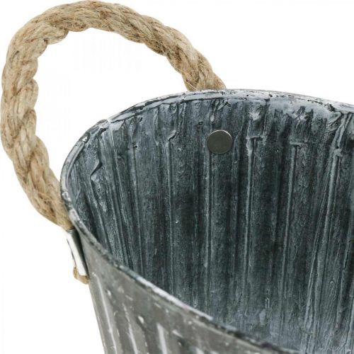 Floristik24 Ciotola per piante in metallo, fioriera per piantare, ciotola decorativa con manici L22,5 cm
