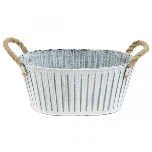 Floristik24 Fioriera con manici, fioriera in metallo, ciotola decorativa per piantare L28cm