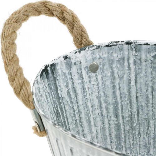 Floristik24 Fioriera con manici, fioriera in metallo, ciotola decorativa per piantare L28cm