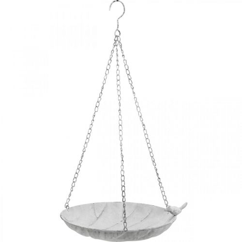 Ciotola decorativa per cesto di fiori sospeso in metallo bianco L62cm Ø31cm