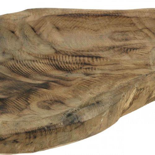 Floristik24 Ciotola decorativa in legno di Paulownia, decorazione da tavola, fioriera L34cm H5cm
