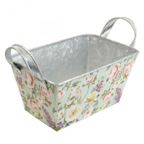 Floristik24 Jardiniere vaso per rose in metallo decorazione 20×12,5×10cm