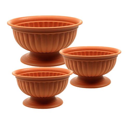 Floristik24 Ciotola con piede in terracotta Ø26cm - 35cm, 1 pz