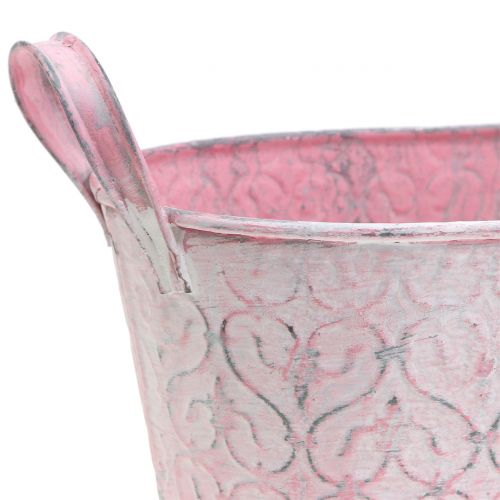 Prodotto Vaso in zinco con decoro rosa 25,5 cm x 13,5 cm H12 cm