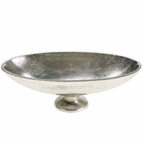 Floristik24 Ciotola ovale con base in metallo argentato 20,5cm H7cm