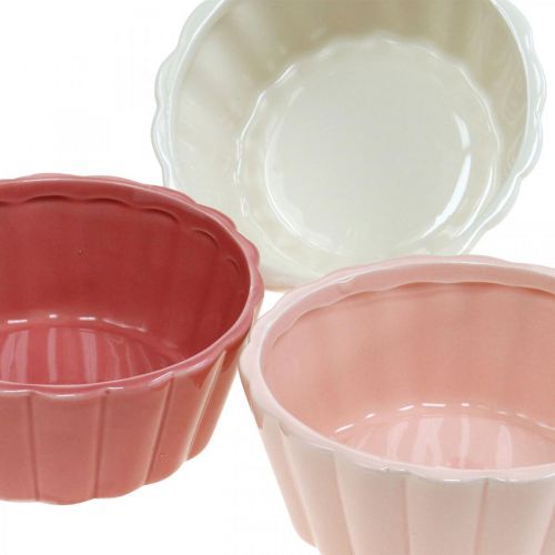 Floristik24 Stampo da forno per fioriera, stampo per torta per piantare, vaso in ceramica H5cm Ø12,5cm 3pz