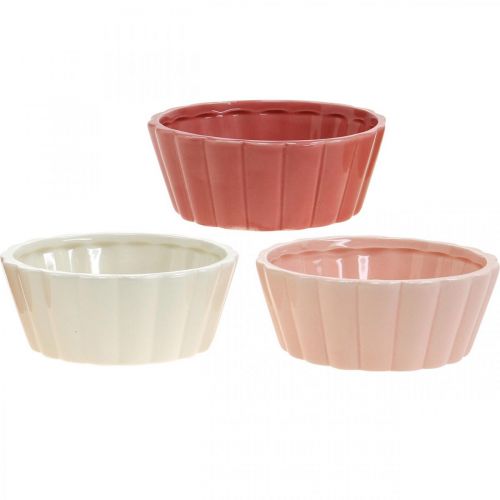 Floristik24 Stampo da forno per fioriera, stampo per torta per piantare, vaso in ceramica H5cm Ø12,5cm 3pz