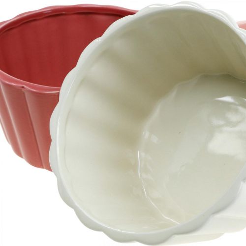 Floristik24 Ciambella portavasi, teglia con fioriera, decorazione in ceramica H8cm Ø15.5cm 3pz