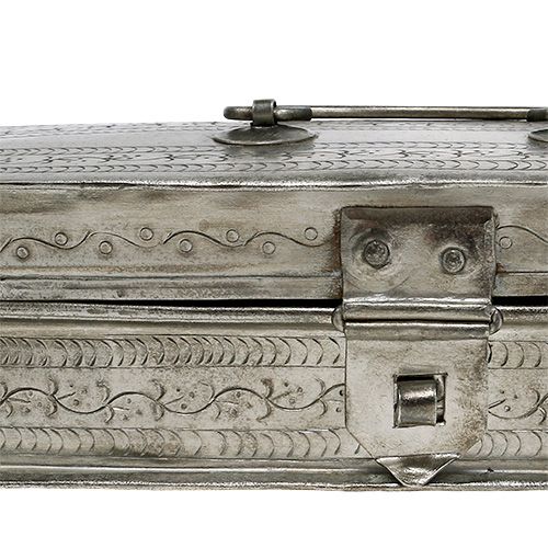 Floristik24 Scatola d&#39;argento 23,5 cm x 7,5 cm H6,5 cm