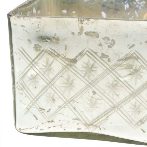 Floristik24 Barattolo in vetro con coperchio in vetro shabby decoro champagne 14×14×14,5cm